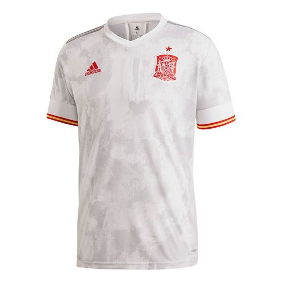 adidas FEF A JSY Spanish national team Away Fan Edition Sports Short Sleeve White Gray EH6514