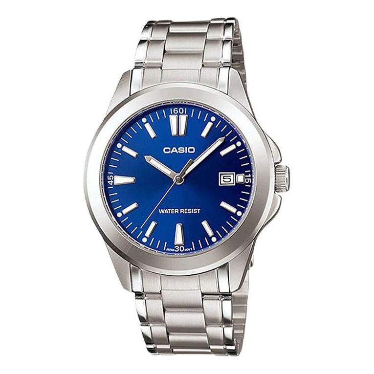 CASIO Minimalistic Fashion Steel Strip Waterproof Quartz Watch Blue Stainless Steel Strap LTP-1215A-2A2
