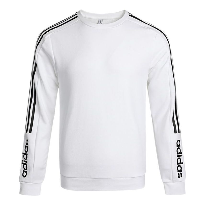 adidas neo M Basc Ss Logo Printing Round Neck Pullover White H45561