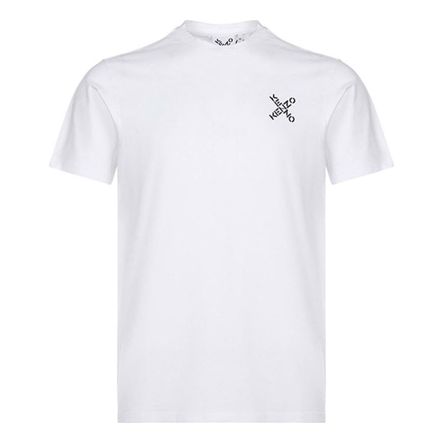 Men's KENZO FW20 Logo Round Neck Short Sleeve White T-Shirt FA65TS0014SJ-01
