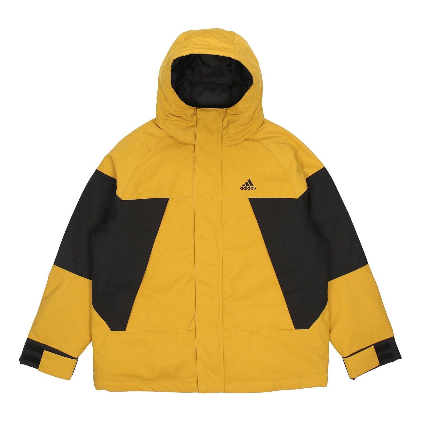 adidas Cb Bos Logo Jkt Contrast Color Stitching Hooded Down Jacket Yellow H23091