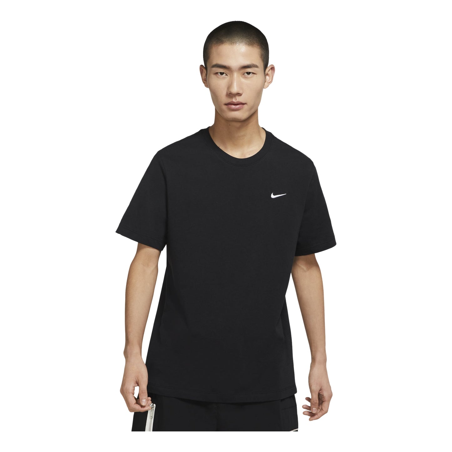 Nike Sportswear Solid Color Embroidered Logo Micro Mark Round Neck Casual Short Sleeve Black BV0508-010