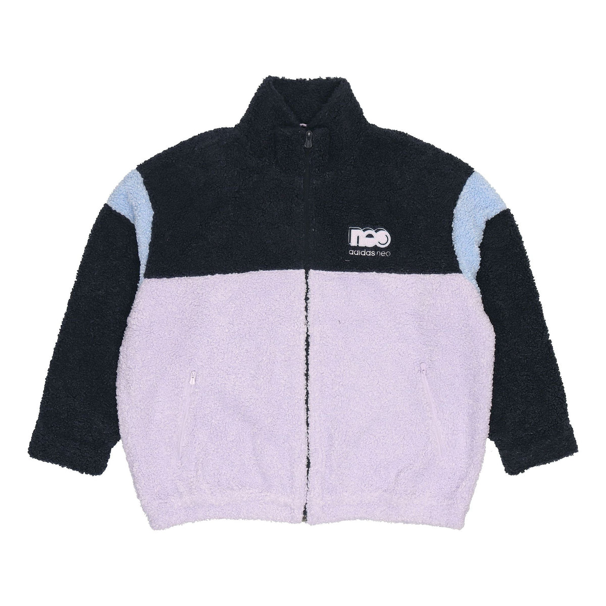 (WMNS) adidas Neo Fleece Jacket Asia Sizing 'Purple Black Teal' GU0838
