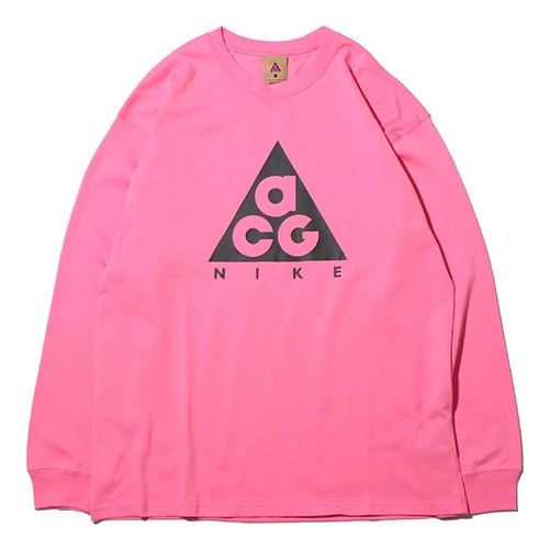 Men's Nike x ACG Basic logo Long Sleeves Red T-Shirt 'Lotus Pink Black' BQ7203-662