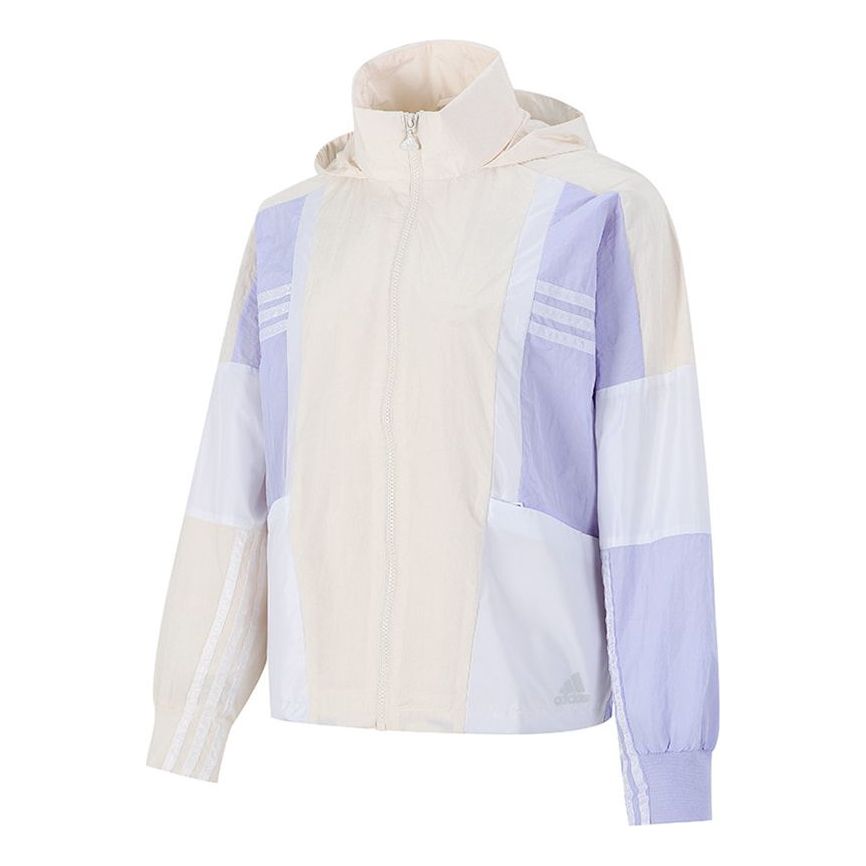 (WMNS) adidas Sports Running Training Wear-Resistant Casual Hooded Jacket Creamy White H09728