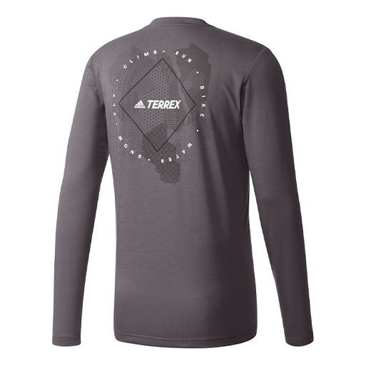 adidas Felsblock Sports Training Gym Round Neck Pullover Long Sleeves Gray BS1106