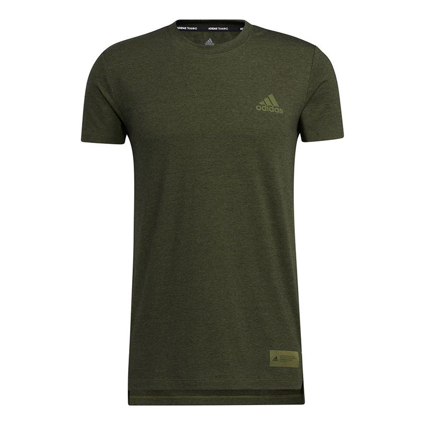 adidas Stu Tech Tee Solid Color Training Sports Short Sleeve Green GM0628