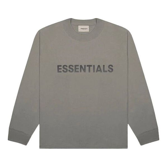 Fear of God Essentials SS20 Boxy Long Sleeve Charcoal logo Tee FOG-SS20-419