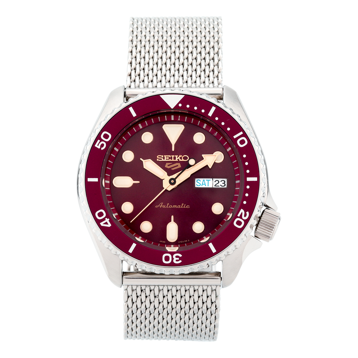 SEIKO No. 5 Sports Mechanical Watch Wine Red SRPD69K1