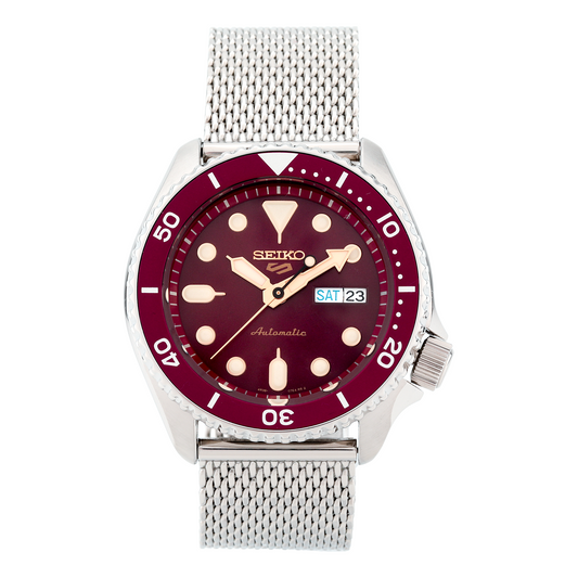 SEIKO No. 5 Sports Mechanical Watch Wine Red SRPD69K1