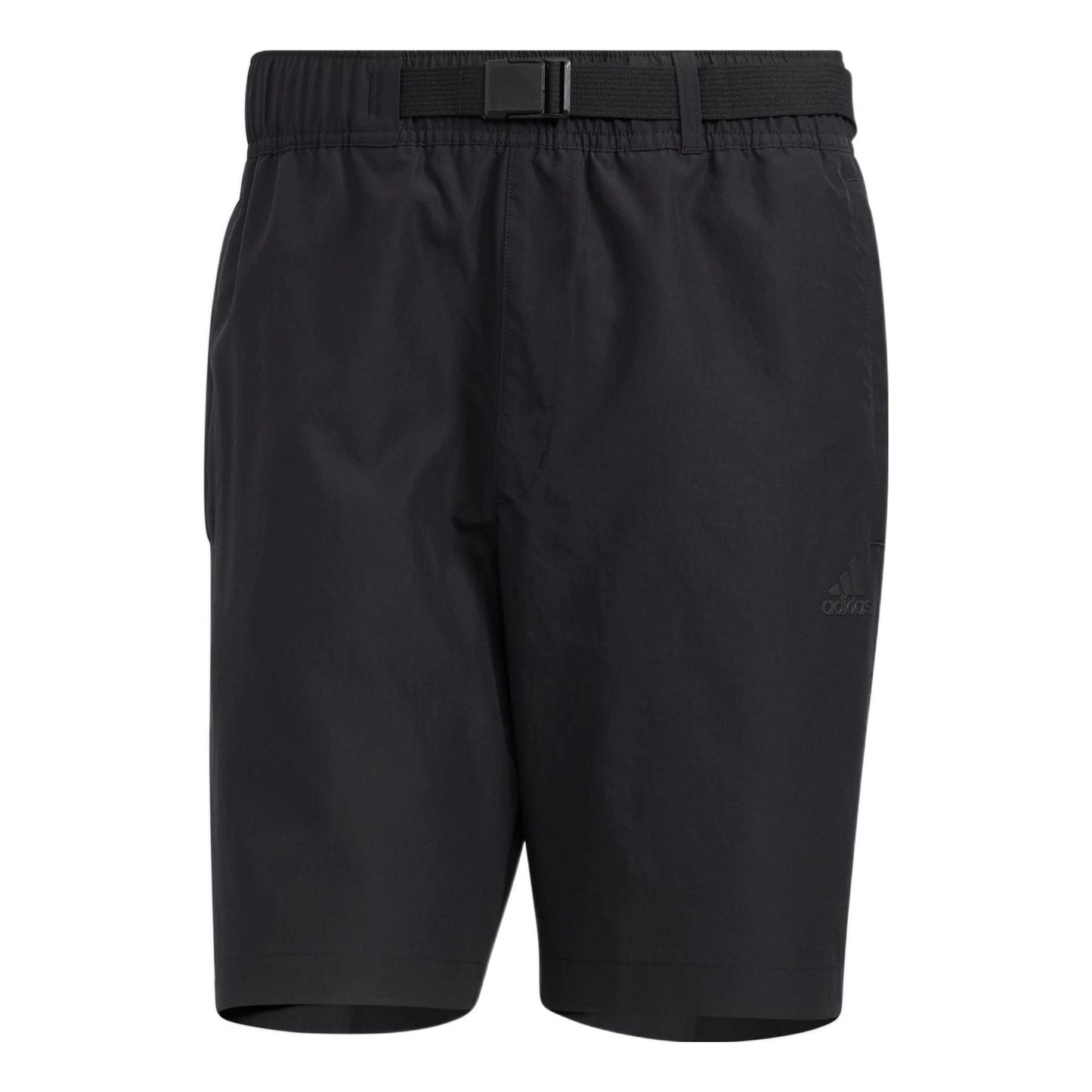 adidas Solid Color Belt Detail Straight Shorts Black HE9934
