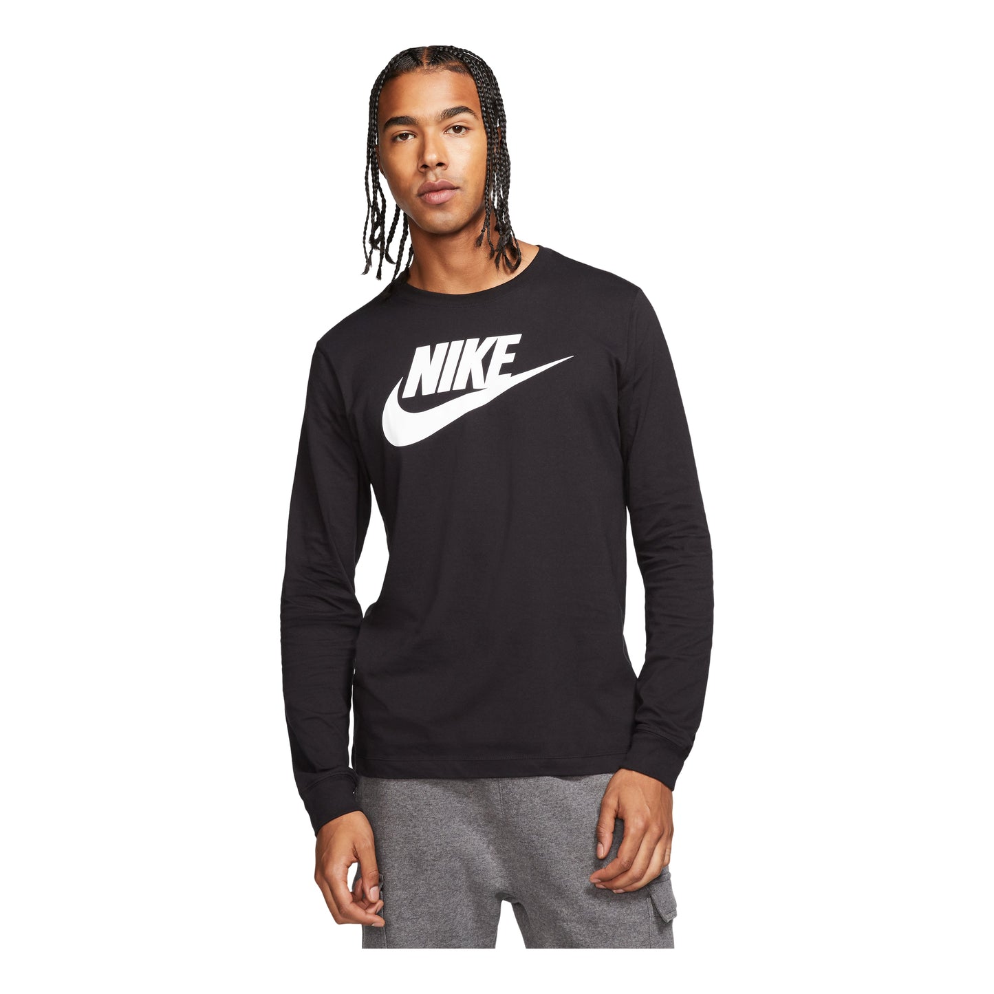 Nike Sportswear Futura Icon Logo Printed Casual Collar Long Sleeved Male Black CI6292-010