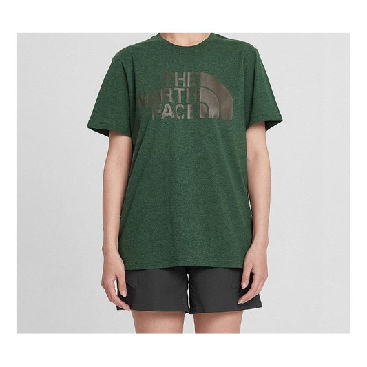 THE NORTH FACE Classic Logo Printing Solid Color Short Sleeve Couple Style Green 4NFO-QCV