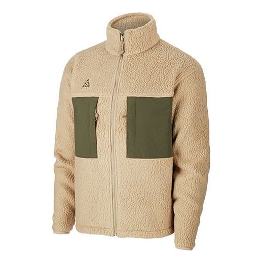Nike x ACG Sports Stay Warm Contrasting Colors Pocket Stand Collar Fleece Jacket Yellowbrown CT2950-247