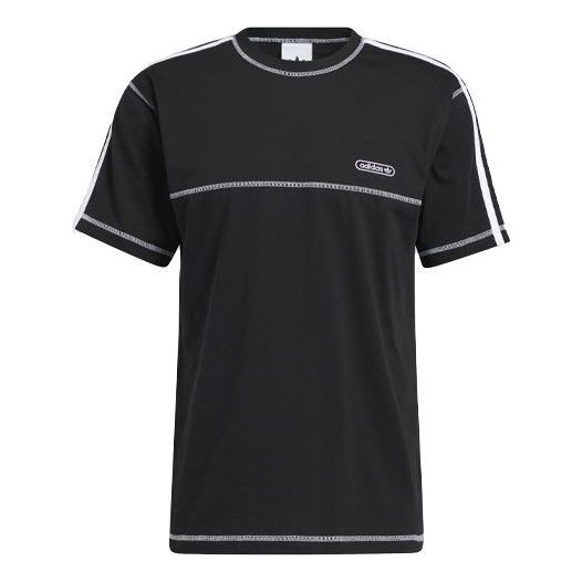 adidas originals ribbed Round Neck Short Sleeve Black GN3886