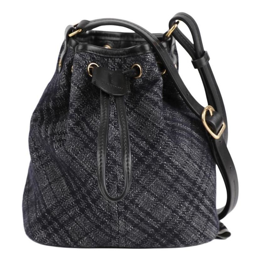 (WMNS) Burberry Drawstring Denim Bucket Bag 'Black' 8111940