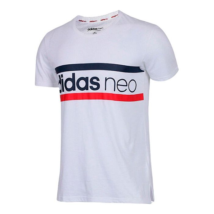adidas neo M Fav Tshirt Round Neck Running Training Sports Breathable Short Sleeve White CV6943