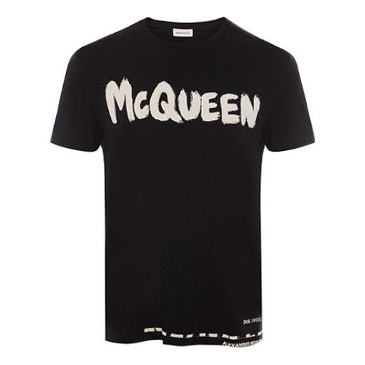 Men's Alexander McQueen Knit Short Sleeve Black 622104QPZ570901