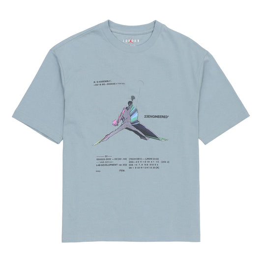 Air Jordan 23 Engineered Casual Breathable Large Logo Printing Solid Color Round Neck Short Sleeve Gray DO8895-041