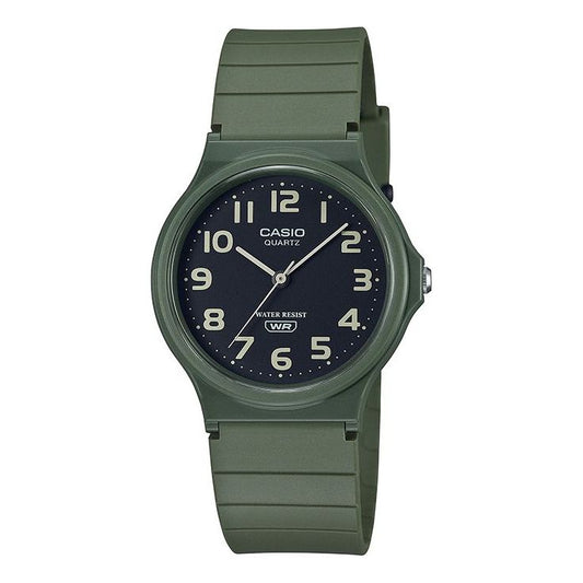 CASIO STANDARD Series Waterproof Fashion Stylish Resin Strap 38.8*34.9*7.8mm Black Dial Watch Analog Unisex Mens MQ-24UC-3BJF