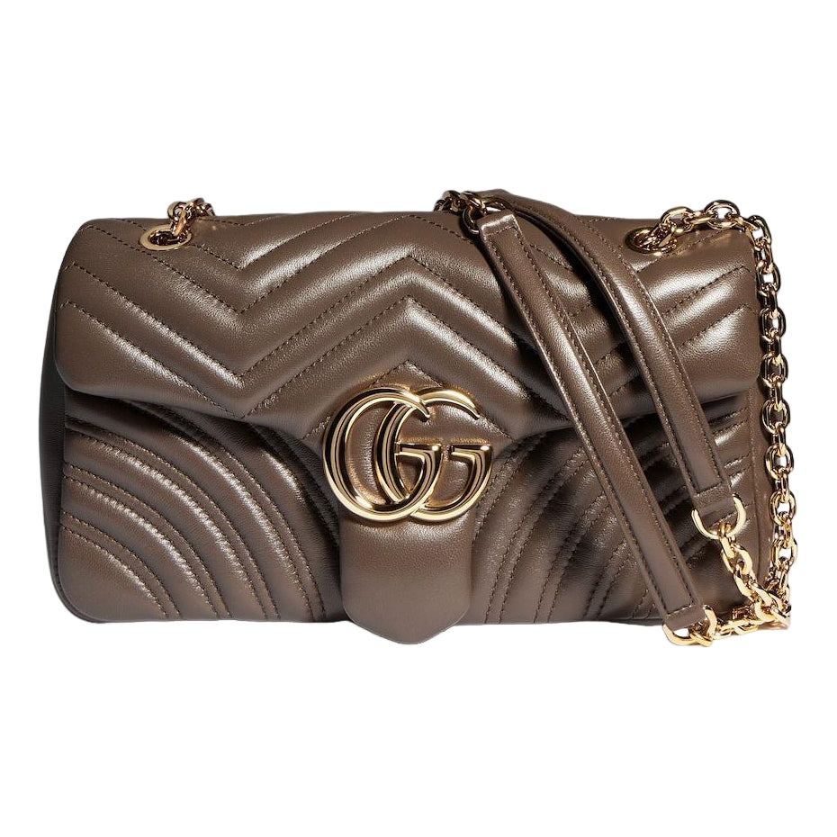 (WMNS) Gucci GG Marmont Medium Shoulder Bag 'Dark Taupe' 837267-AAGUE-2818