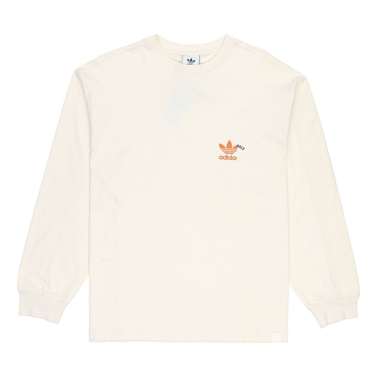adidas originals Brand Logo Solid Color Round Neck Long Sleeves Beige HC0355