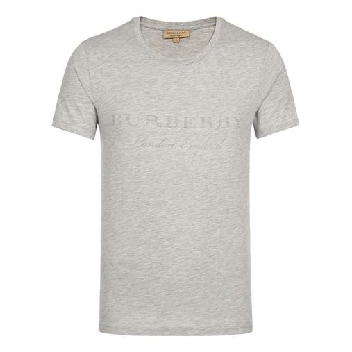 Burberry Logo Printing Round Collar Male Grey 40507511