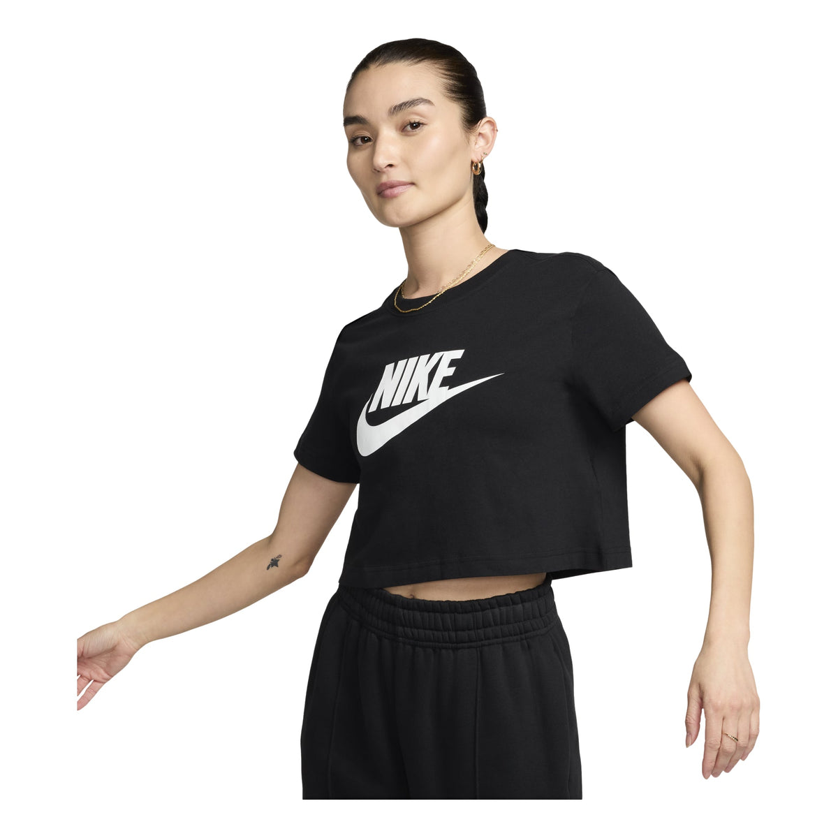 (WMNS) Nike Sportswear Essential Short Casual Crew Neck Short Sleeve T-Shirt Black BV6176-010