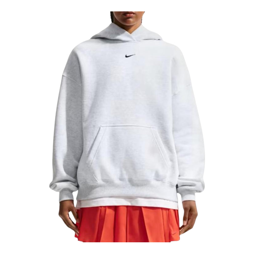(WMNS) Nike Studio Fleece Medium Weight Hoodie 'Birch Heather Black' IM8502-051