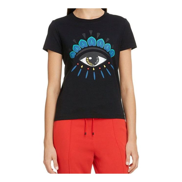 KENZO Large Eye Printing Pattern Short Sleeve Black FA5-2TS733-4YD-99