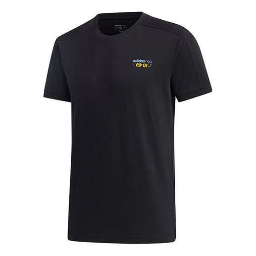 adidas neo M Gk Tee3 Printing Short Sleeve Black GK1481