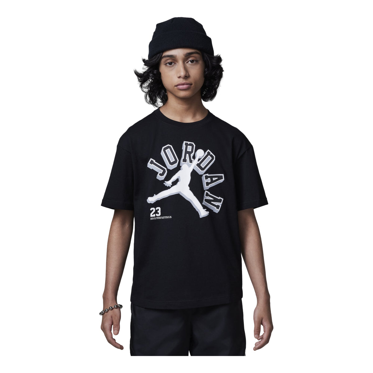 (GS) Air Jordan Varsity Jumpman Graphic T-shirt 'Black' FV2530-011