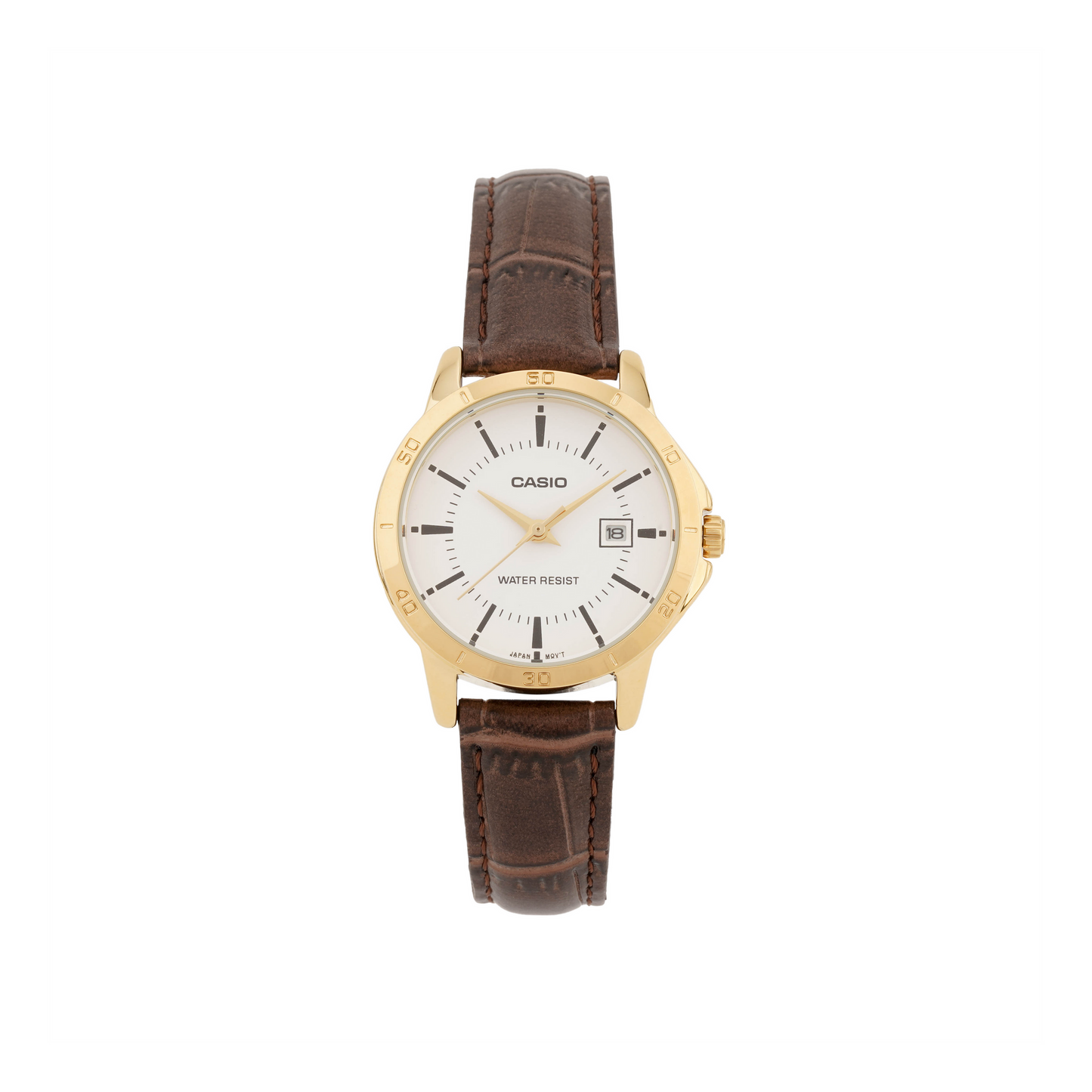 CASIO Quartz Waterproof Brown Analog LTP-V004GL-7AUDF