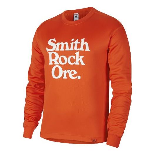 Nike x ACG Dri-FIT Printing Alphabet Sports Quick Dry Round Neck Long Sleeves Orange Red CV0650-891