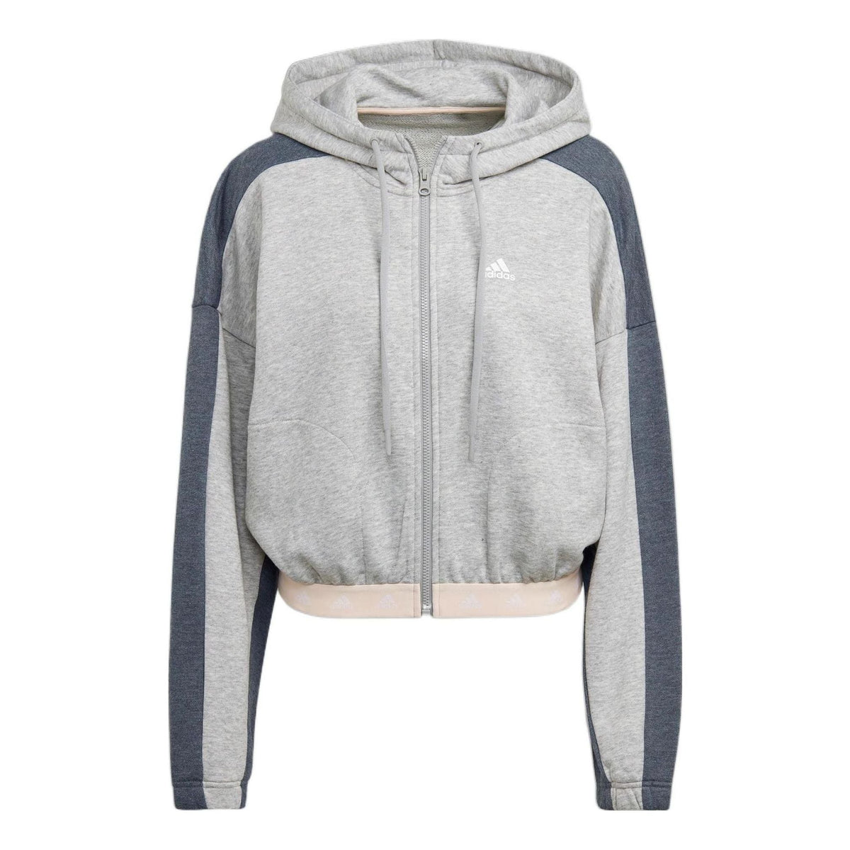 (WMNS) adidas Hyperglam French Terry Hooded Jacket Asia Sizing 'Grey' HZ9668