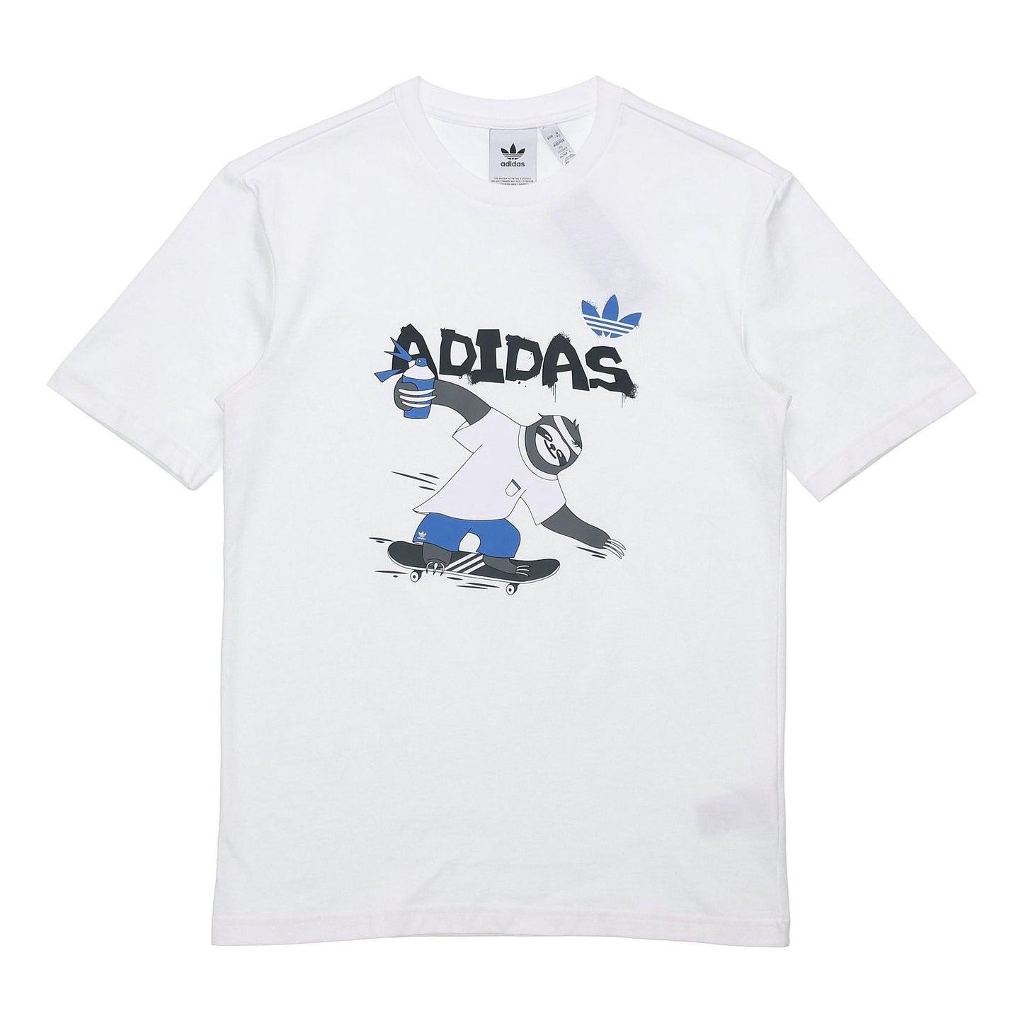 adidas originals Cartoon Printing Round Neck Short Sleeve White HB2740