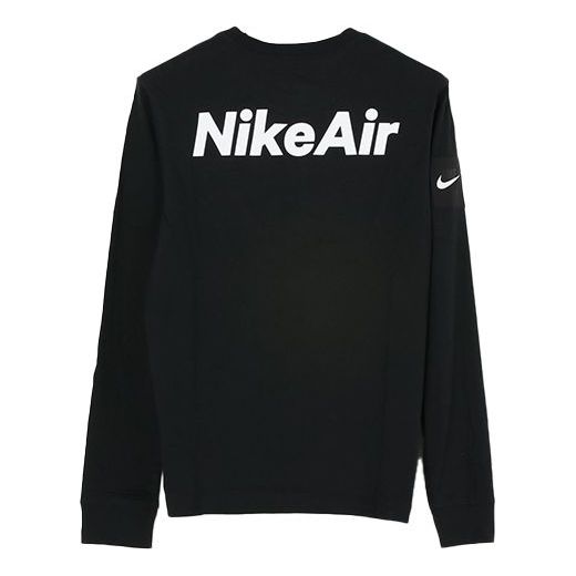 Nike Casual Sports Round Neck Logo Long Sleeves Black CU7629-010