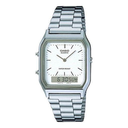 CASIO Waterproof Mens White Analog/Digital Combo AQ-230A-7D