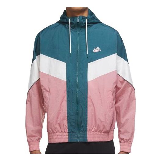 Nike Casual Sports Colorblock hooded Woven Jacket Pink DC0502-375
