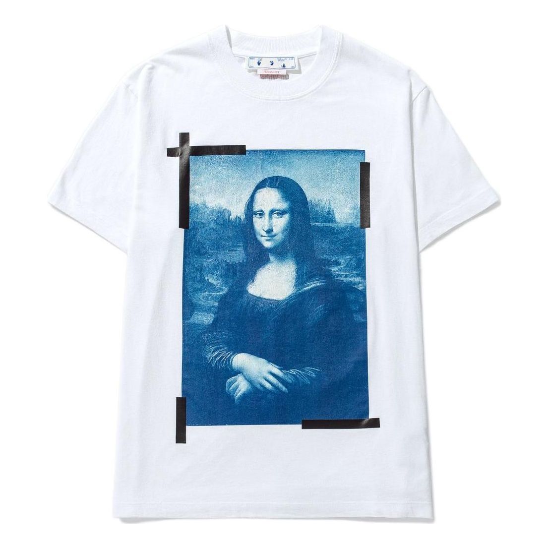 Men's Off-White SS22 Elizabeth Printing Round Neck Pullover Short Sleeve White T-Shirt OMAA038C99JER0020145