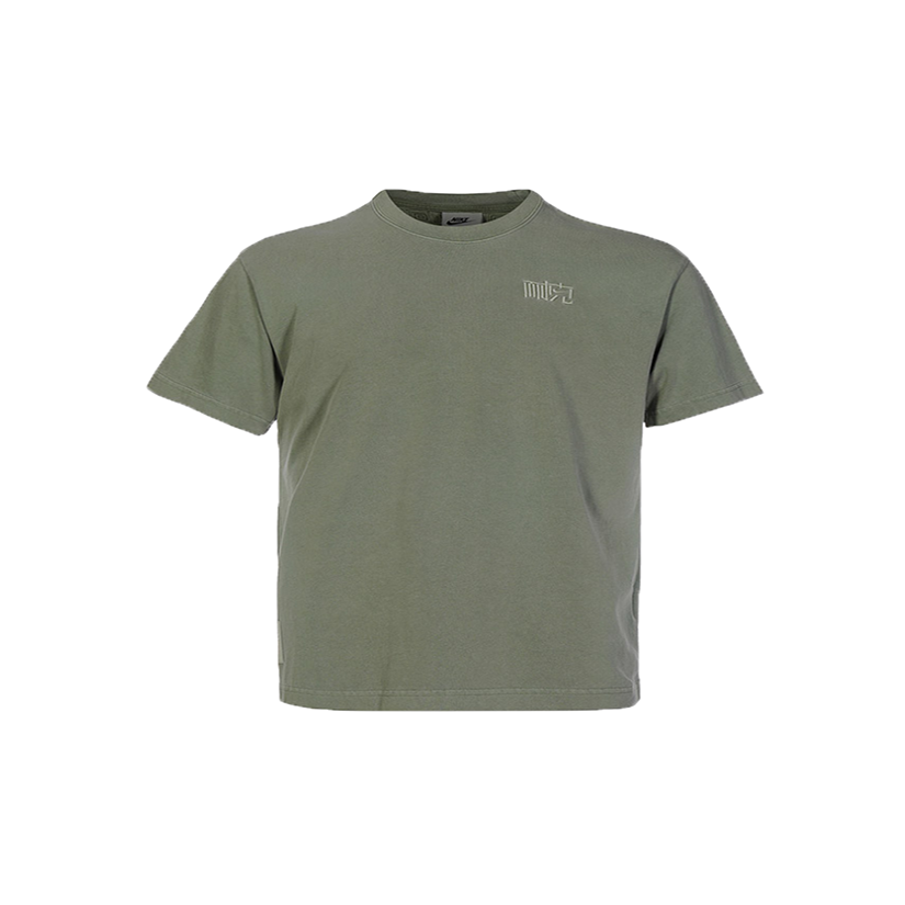 Men's Nike NAI-KE Cha Nai-Ke Cha Series Casual Breathable Solid Color Short Sleeve Green T-Shirt DV5253-386