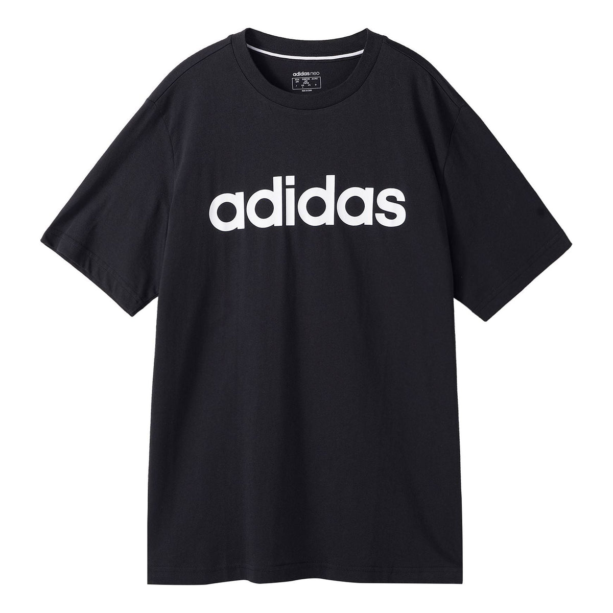 adidas neo M Ce Logo T1 Casual Sports Round Neck Training Short Sleeve Black GP4887