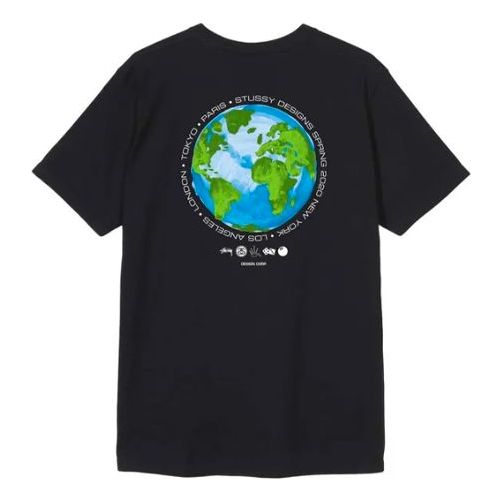 Stussy Earth Printing Short Sleeve Unisex Black 1904506-BLK