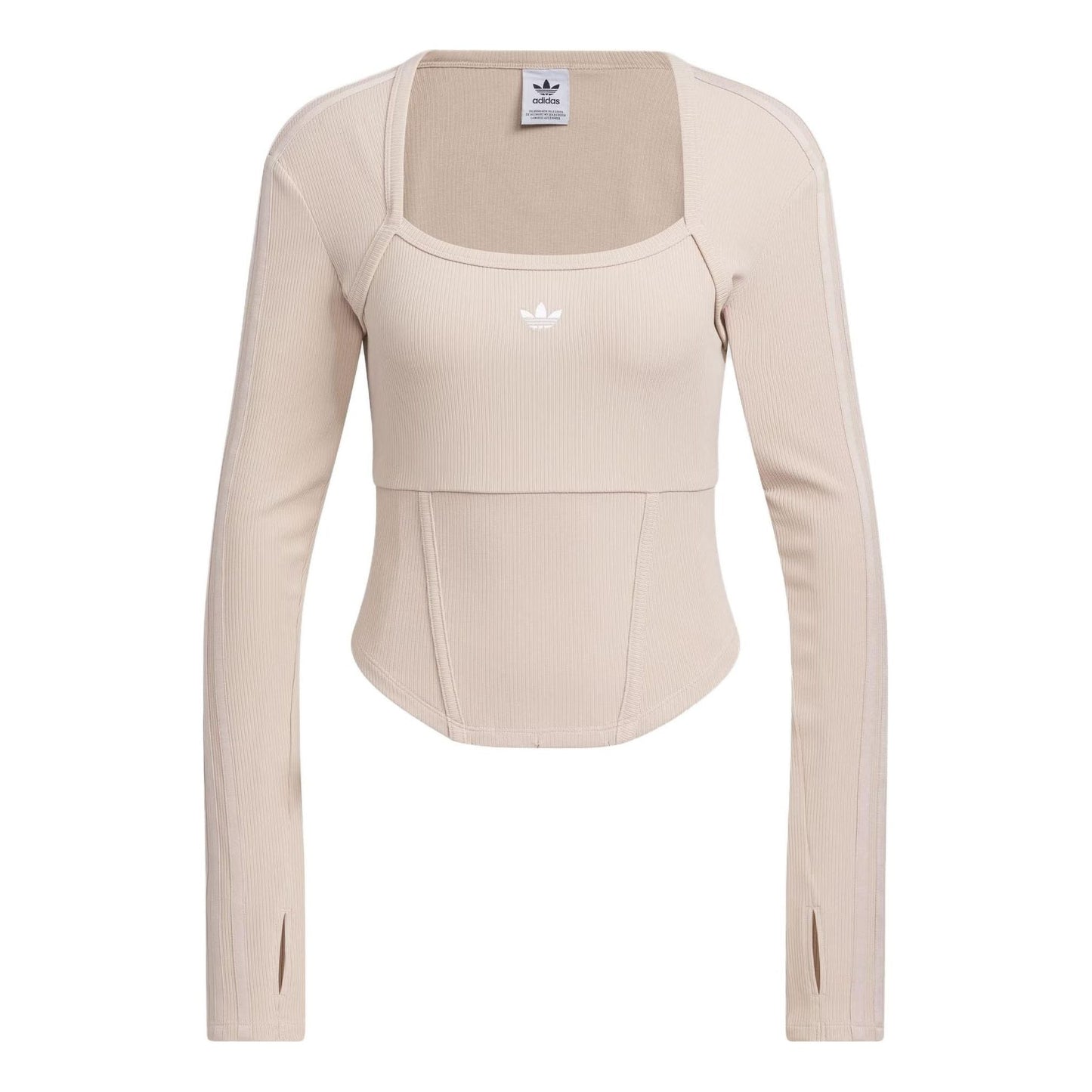 (WMNS) adidas originals Corset Long Sleeve Shirt 'Taupe' IX1911