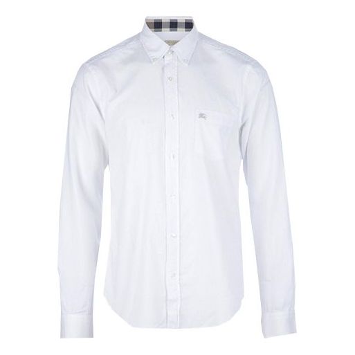 Men's Burberry Cotton Cuff Casual Shirt White 37897251