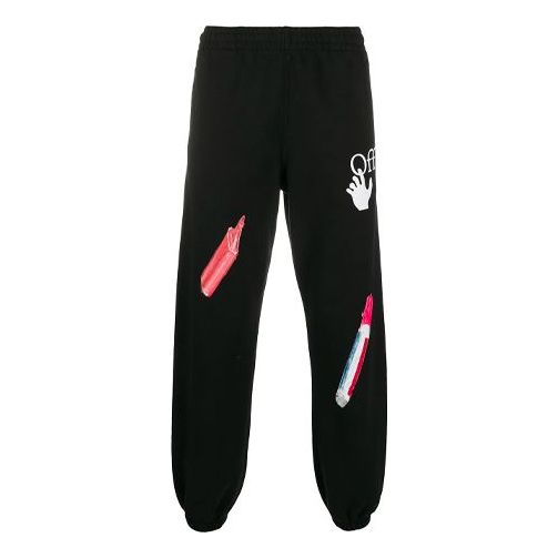 Off-White Pascal Pill Applique Sports Pants Men's Black OMCH030F20FLE0021001