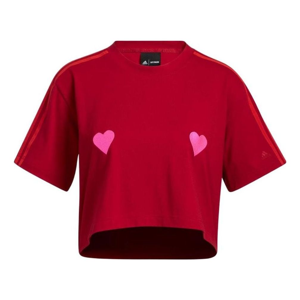 (WMNS) adidas x Ivy Park Crop T-Shirt Asia Sizing 'Red' HI1978
