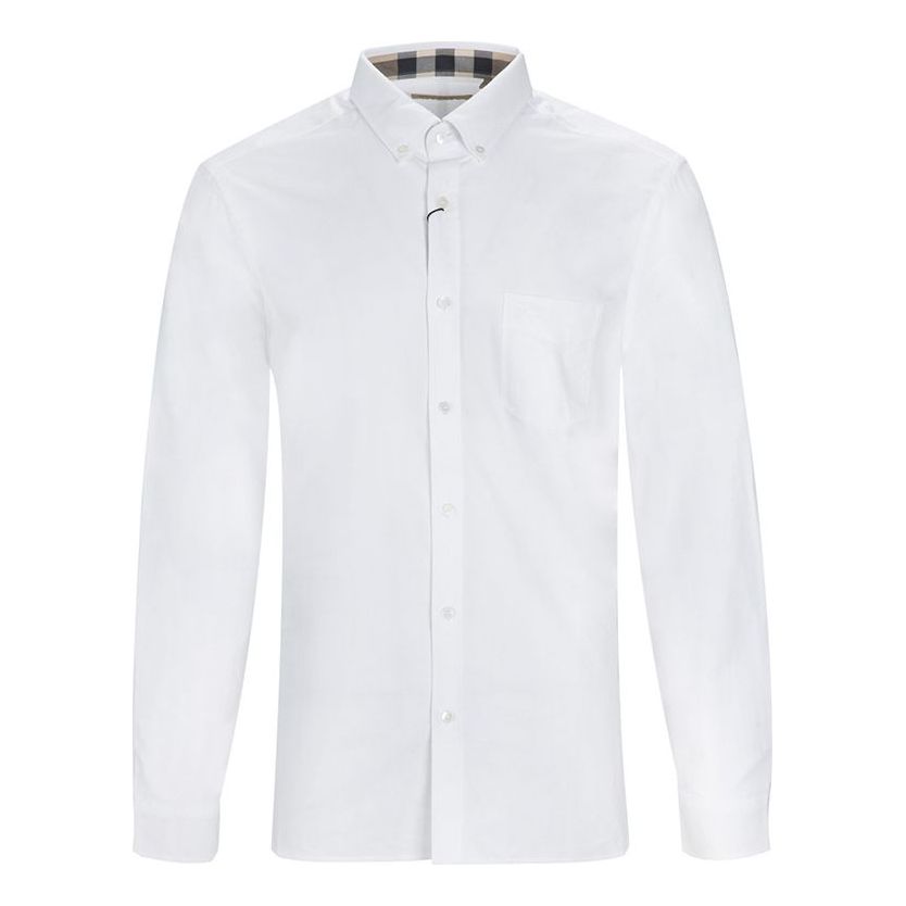 Men's Burberry SS21 Long Sleeves Shirt White 39961121