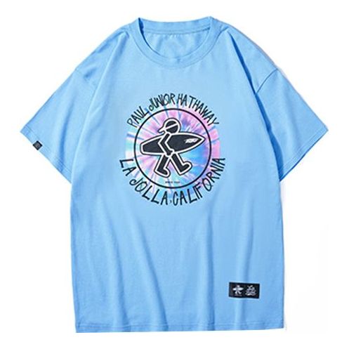PJ's Vigor Multi-Color Pattern Printing Short Sleeve Unisex Blue 20SSTS10204-P