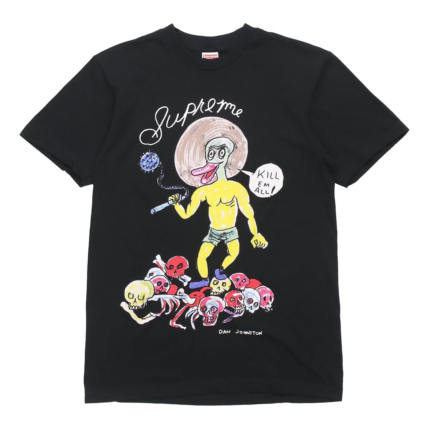 Supreme x Daniel Johnston Kill Em All T-Shirt SS20 Week 12 'Black Light Green' SUP-SS20-634